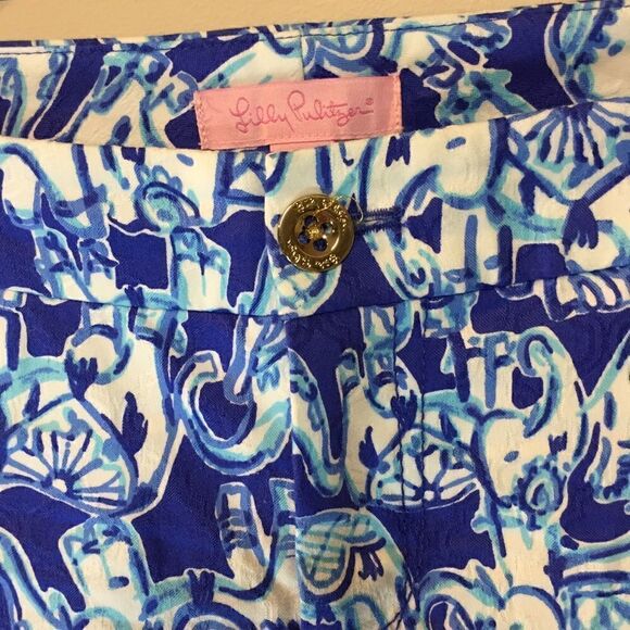 Lilly Pulitzer Kelly Ankle Pants Elephant Print Womens Sz 2 - Picture 5 of 6
